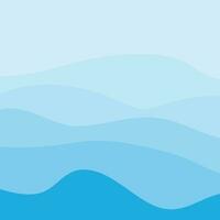 Water Wave Background Design, Abstract Vector Blue Ocean Walpaper Template