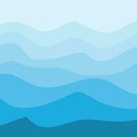 Water Wave Background Design, Abstract Vector Blue Ocean Walpaper Template