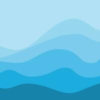 Water Wave Background Design, Abstract Vector Blue Ocean Walpaper Template