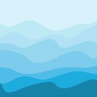 Water Wave Background Design, Abstract Vector Blue Ocean Walpaper Template