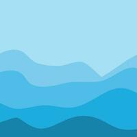 Water Wave Background Design, Abstract Vector Blue Ocean Walpaper Template