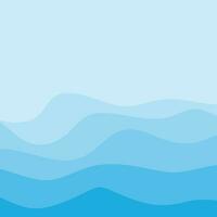 Water Wave Background Design, Abstract Vector Blue Ocean Walpaper Template