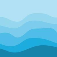 Water Wave Background Design, Abstract Vector Blue Ocean Walpaper Template