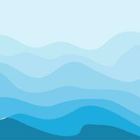 Water Wave Background Design, Abstract Vector Blue Ocean Walpaper Template