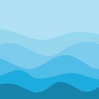 Water Wave Background Design, Abstract Vector Blue Ocean Walpaper Template