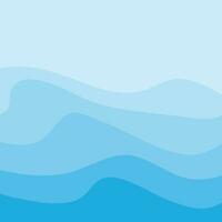 Water Wave Background Design, Abstract Vector Blue Ocean Walpaper Template