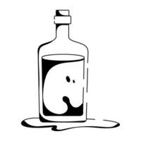 Trendy Vodka Bottle vector