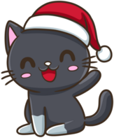 negro gato Navidad acortar Arte dibujos animados ilustración png