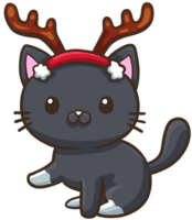 nero gatto Natale clip arte cartone animato illustrazione png