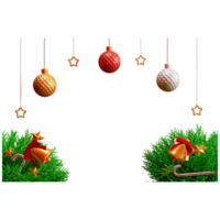 Christmas border frame with ball and light png