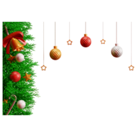 Christmas border frame with ball and light png