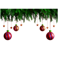 Christmas border frame with ball and light png