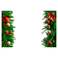 Christmas border frame with ball and light png