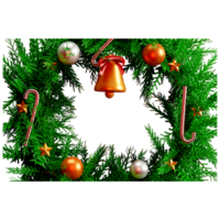 Christmas border frame with ball and light png