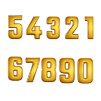 3d gold number set or 3d gold number text png