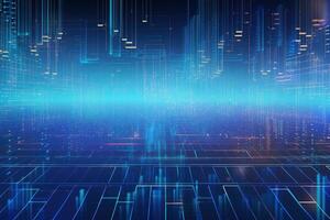 Abstract technology background with binary code. 3d rendering toned image, Data technology illustration. Abstract futuristic background, AI Generated photo