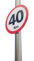 40 km speed limit sign. Forty kilometer sign 3d render png