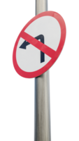 No left turning sign. 3d render png