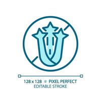 2D pixel perfect editable blue celery free icon, isolated vector, thin line illustration representing allergen free. vector