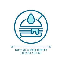 2D pixel perfect editable blue junk food icon, isolated vector, thin line illustration representing allergen free. vector