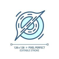 Black hole pixel perfect light blue icon. Gravity well. Deep space. Cosmic mystery. Scientific discovery. RGB color sign. Simple design. Web symbol. Contour line. Flat illustration. Isolated object vector