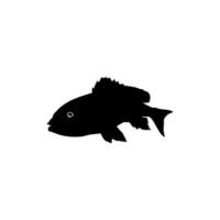 Silhouette of the Lutjanidae, or snappers are a family of perciform fish, mainly marine, can use for Art Illustration, Logo Gram, Pictogram or Graphic Design Element. Vector Illustration