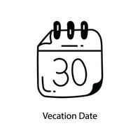 Vocation Date doodle Icon Design illustration. Travel Symbol on White background EPS 10 File vector
