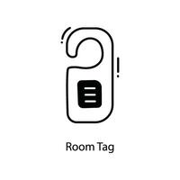 Room Tag doodle Icon Design illustration. Travel Symbol on White background EPS 10 File vector