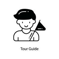 Tour Guide doodle Icon Design illustration. Travel Symbol on White background EPS 10 File vector