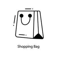 Shopping Bag doodle Icon Design illustration. Travel Symbol on White background EPS 10 File vector