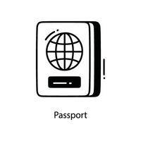 pasaporte garabatear icono diseño ilustración. viaje símbolo en blanco antecedentes eps 10 archivo vector