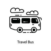 Travel Bus doodle Icon Design illustration. Travel Symbol on White background EPS 10 File vector