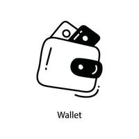 Wallet doodle Icon Design illustration. Travel Symbol on White background EPS 10 File vector