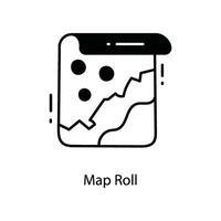 Map Roll doodle Icon Design illustration. Travel Symbol on White background EPS 10 File vector