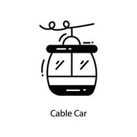 Cable Car doodle Icon Design illustration. Travel Symbol on White background EPS 10 File vector