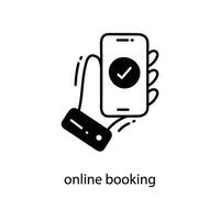 Online Booking doodle Icon Design illustration. Travel Symbol on White background EPS 10 File vector