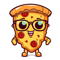 kawaii stile Pizza fetta clipart - ai generativo png