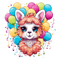 hermosa llama clipart - ai generativo png