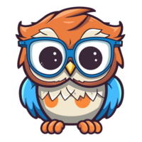 Beautiful Kawaii Style Owl Clipart - Ai Generative png