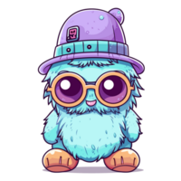 magnifique kawaii monstre clipart - ai génératif png