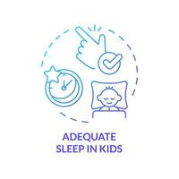 2D gradient icon adequate sleep in kids concept, isolated vector, illustration representing parenting children with health issues. vector