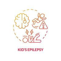 2D gradient icon kids epilepsy concept, isolated vector, illustration representing parenting children with health issues. vector