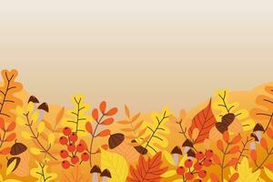 Autumn leaf set background vector illustration