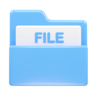 Folder icon file 3d illustration transparent element png