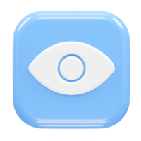 Visibility icon render 3d element transparent png