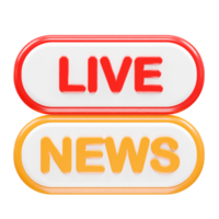 Noticias En Vivo icono representación 3d ilustración elemento png