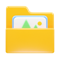 Folder icon file 3d illustration transparent element png