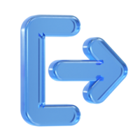 Exit icon logout 3d illustration rendering transparent png