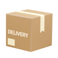 Delivery box icon 3d rendering element png