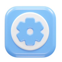Setting icon 3d illustration rendering element png